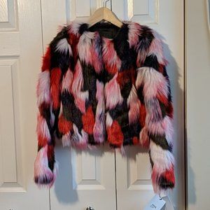 UGG Lorrena Patchwork Faux Fur Coat rare limited